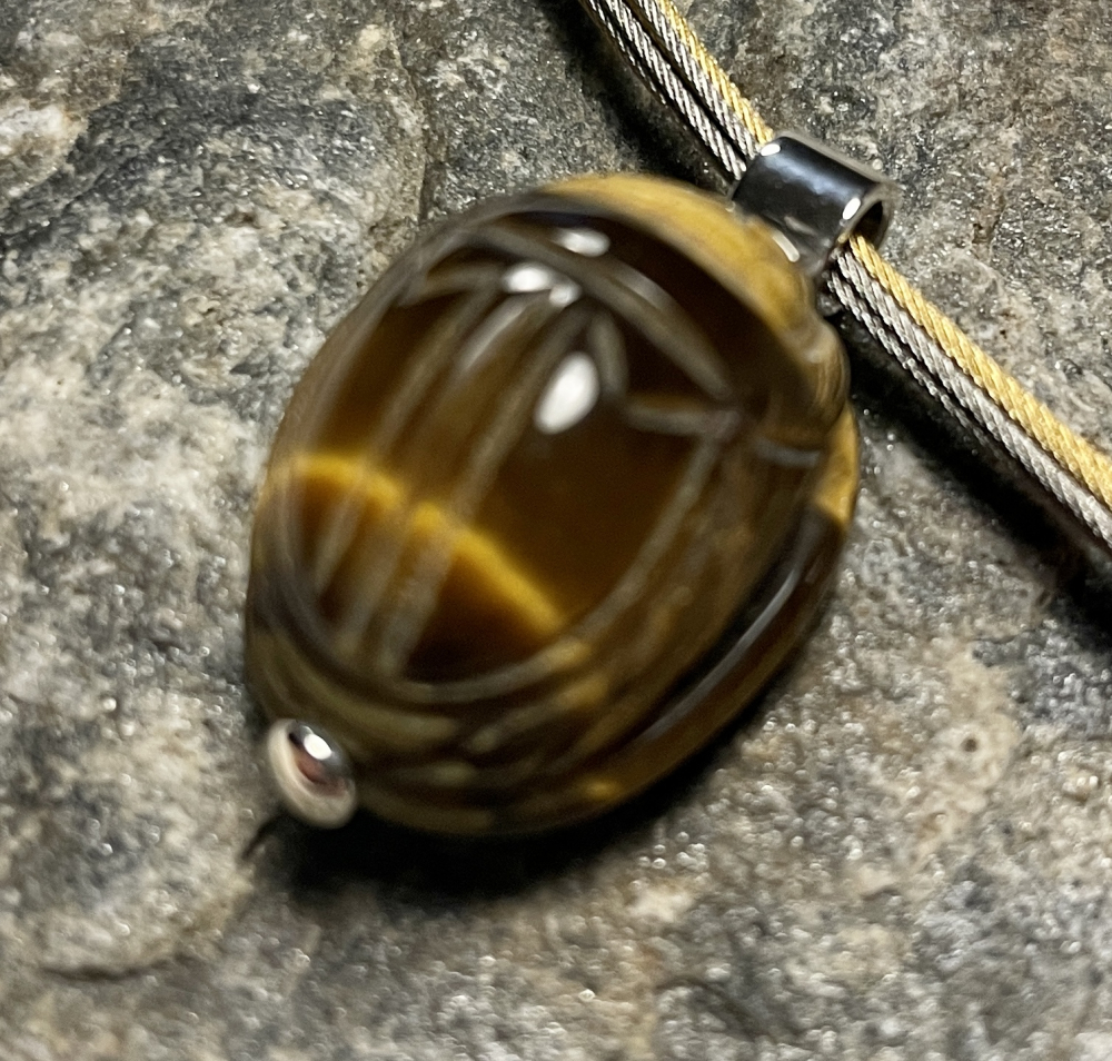 Skarabäus Anhänger Tigerauge 925 Silber